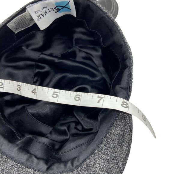 Floral Cadet Military Hat Betmar Women\'s Black Gray Velvet Trim Vintage Retro main image 9
